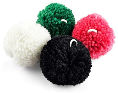 Netuno 20 Stück Pompons zum Basteln 6cm Wolle mit Aufhänger MIX2 Verzieren Nähen DIY Dekorieren Bälle Ostern Weihnachten Handwerk weich bastel Material Kügelchen Pompo Ponpo pon pon set