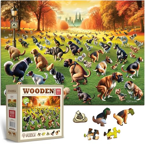 Wooden City Puzzle da 1000 Pezzi in Legno - Puppies' Poopies