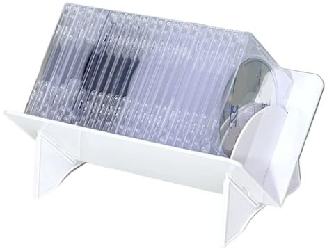 SAGELSHN Schallplattenständer CD-Aufbewahrungsregal, Kunststoff, Organizer, Album-Ausstellungsständer, Ideal for Das Home Office, Musikzimmer Plattenregal Vinyl Regal(White)