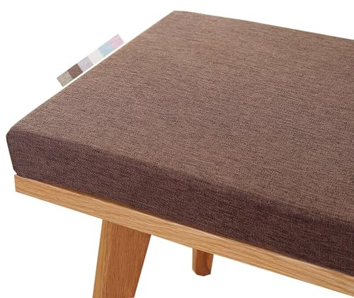 PLCIVSA Cuscino per Panca Interno/Esterno 200cm/150cm/120cm X 40cm/35cm/30cm – Lino Lavabile, Base Antiscivolo – per Giardino, Terrazza, Divano(Color3,150x30x3cm)
