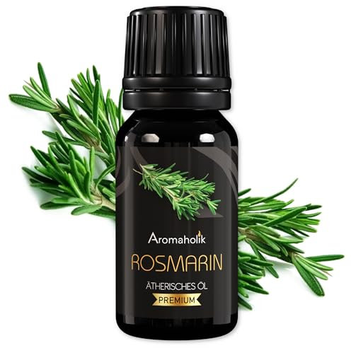 Aromaholik Rosmarinöl BIO 100% naturrein – Ätherische Öle für Diffuser & Aroma Diffuser – Zertifiziertes ätherisches Öl aus Indien – Rosemary Essential Oils 10ml für Sauna & Massage