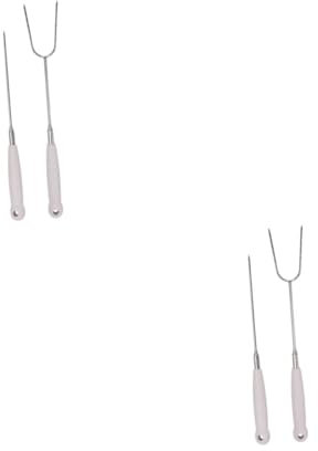 JOINPAYA 2 Ensembles Fourchette À Barbecue Accessoires De Gril Brochettes De Barbecue Fourchettes Ustensile Grillades Brochettes De Gril pour Gril Extérieur Hotdogs Fourchette 2 pièces * 2