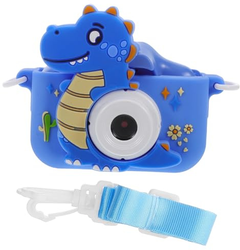LALAFINA Cámara de Dinosaurio Doble Lente para Preescolares Diseño Educativo y Divertido para Fotos y Video