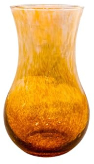 MurArt Jarrón de cristal de Murano. Transparent Amber.Alt, 20 cm. Hecho a mano en Italia.