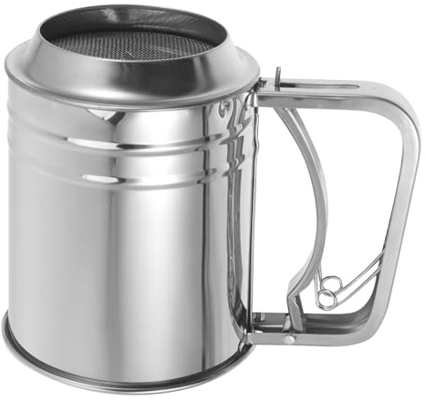 CLISPEED Setaccio Manuale Piccolo Acciaio Inox per Farina e Zucchero Velo Sfarinatore Portatile per Adatto Uso Domestico e Professionale