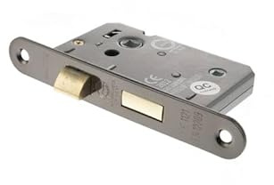 Kooples Hardware Atlantic Radius Corner Bathroom Lock [CE] 3 – Mortice Privacy Lock with Reversible Latch (Black Nickel)