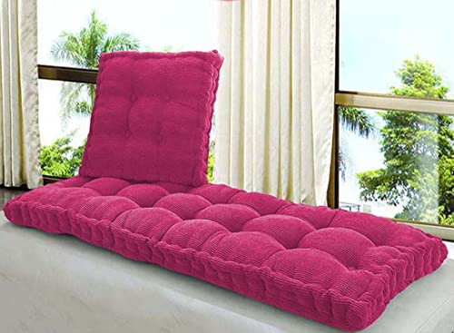 Genérico Cojín de Banco de 8 cm de Grosor para 2 o 3 plazas, Suave algodón para sofá de Patio, Columpio de 100 o 120 cm (Rojo Rosa, 45 x 45 cm), Comodidad y Estilo.