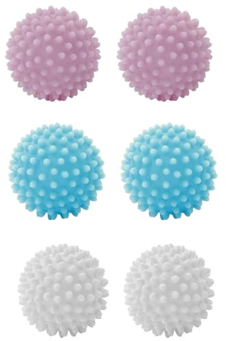 Wiederverwendbare Trocknerbälle, 6 Stück, igelball, Trocknerbälle Daunen für Daunenjacken, Waschkugel Trocknerkugeln für waschmaschine Wäschetrockner Trockner Bälle Flauschigere, ca. 6 cm