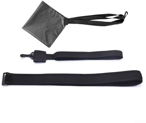 Krafttraining-Schwimmgürtel mit Zugfallschirm, hohe Haltbarkeit, Nylon und PP, Schnellverschluss-Schnalle für Sicherheit und Flexibilität, ideal zur Verbesserung der Schwimmtechnik (30 cm, Schwarz)