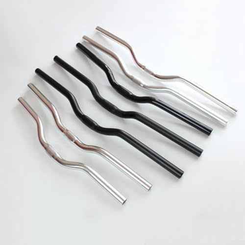 Manillar ergonómico de aleación de aluminio 25 4mm para bicicletas de montaña y carretera, perfecto para paseos aventureros (negro, 580 mm)