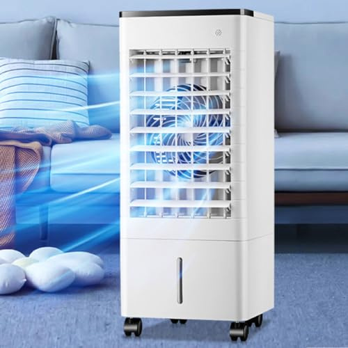 Condizionatore portatile senza tubo Raffreddatore d'aria con 3 Velocità Tanica 9L Oscillazione 90º Timer 12H Condizionatori a Evaporazione con telecomando Ventilatore Aria Fredda per Cucina Ufficio