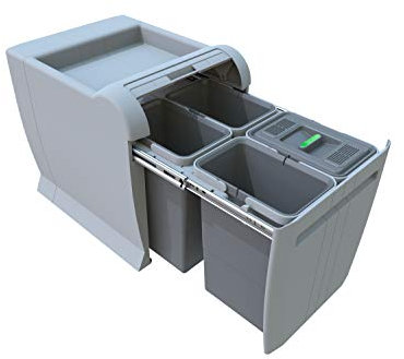 Elletipi City PTA 4045C Pattumiera Differenziata Estraibile per Base, Grigio, 44x37x48 cm