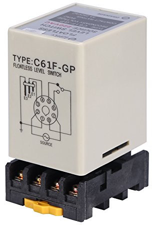 Interruttore Livello Acqua, Akozon C61F-GP Controller di Livello Senza Galleggiante AC220V 50/60HZ con Base - Interruttore di Livello per Liquidi per la Produzione Industriale e Agricola