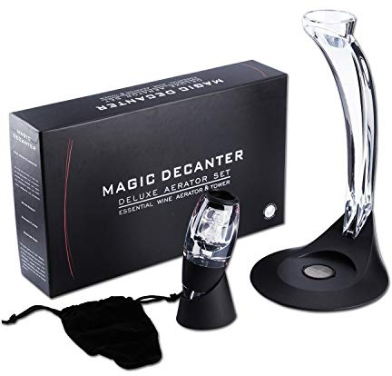 US Sense Luxe Decanteur Aérateur à Vin Décanteur pour Vin Rouge -Décanteur de vin Carafe a vin Magique de avec Support et Socle Tour Coffret Cadeau