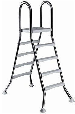 Hochbeckenleiter V2A Classic Leiter Poolleiter Edelstahl 2x4 Stufen 1,20 m Poolhöhe