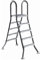 Trendpool Hochbeckenleiter V2A Classic Escalera Escalerilla para Piscina Acero Inox 2x4 Niveles 1,20 M Poolhöhe