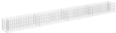 vidaXL Arriate de Gaviones Cestas Piedra Muro Malla Pared Jardín Patio al Aire Libre Decoración Plantador de Acero Galvanizado 360x30x30 cm