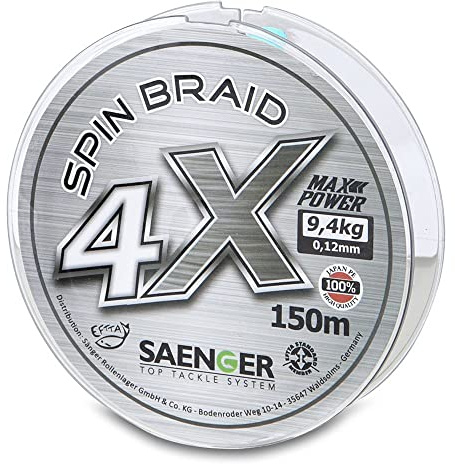 4 X Spin Braid 150m Ø 0,12mm/9,4kg geflochtene Schnur von Sänger