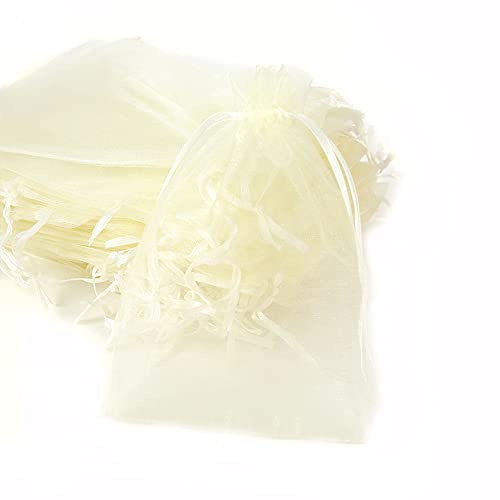 50 Stück Organza Säckchen Zum Befüllen,Organzabeutel Geschenkbeutel Kordelzug Säckchen Organzasäckchen für Festival Party Hochzeit Bonbonsbeutel,Schmuckbeutel Lavendel Geschenk Säckli,9x12cm Beige