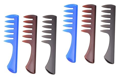 Beavorty 6piezas Peines Profesionales Para Hombre Peines De Dientes Anchos Para Estilizar Organizador Spray Para Cabello Para Uso Casa o Salón