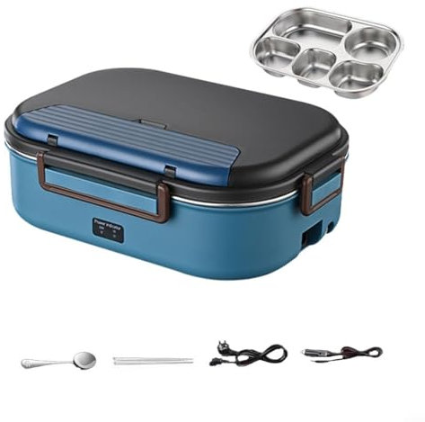 Zoegneer Elektrische beheizte Lunchbox Isolierung mit 50 W Heizung, für Reisen und Arbeit (A)