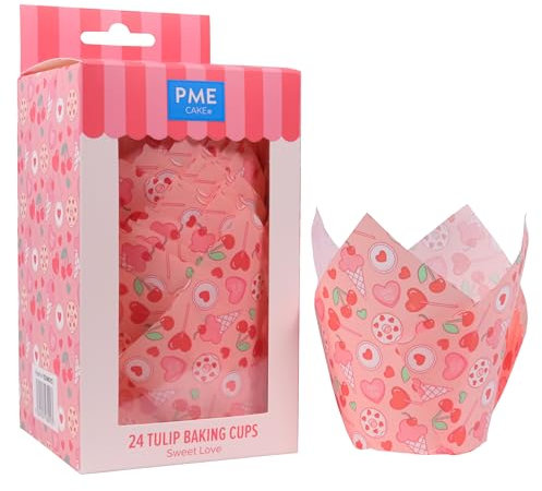PME Tulipas para Muffins de San Valentín - Dulce Amor, Set de 24