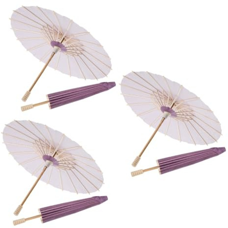 Amosfun 6stücke Papier Regenschirm Kleine Fotografie-Requisiten Leere Ölpapier-regenschirme Für Hochzeitsdeko Und Festliche Anlässe Mit Holzgriff