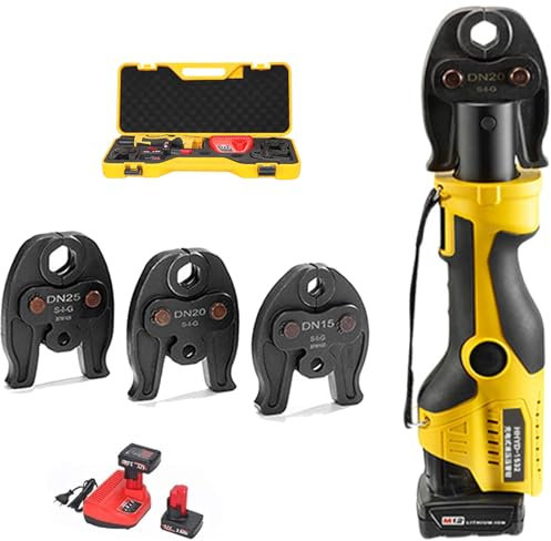 Pro Press Tool for Copper Pipe,Plumbing Pipe Press Tool Kit,with Batteries,Battery Powered Hydraulic Pipe Pressing Tools,1series