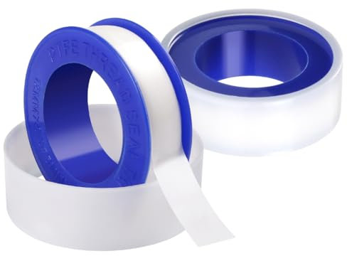 FOMGIIN Theard - Cinta de sellado de teflón de PTFE para fontaneros, cinta de sellado flexible impermeable para fontaneros, selladora blanca para ducha, tuberías, grifo, 12 mm x 10 m (paquete de 2)