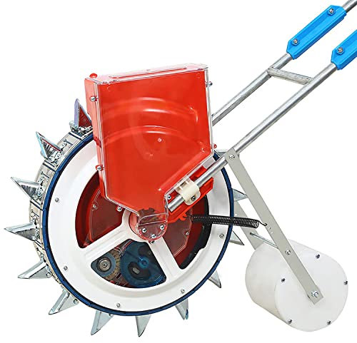 SmPinnaA Push Vegetable Seeder Farmer Pushes Vegetable Seeder Vegetable Metal Seeder Adjustable Plant Spacing Precision Planter for Corn Beans Cotton Peanut