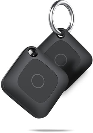 Hoxe Item Finder Bluetooth, Air Tracker Tag Compatible with Apple Find My (iOS only), Key Finder Locator for Suitcases, Luggage and More - 100dB Beep, Replaceable Battery, Worldwide Tracking, 2 Pack