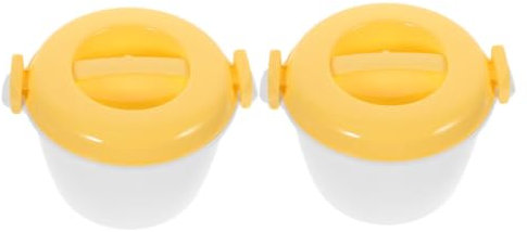 IMIKEYA 2 Pcs Pentola di riso Contenitore Di Alimenti Vapore Pp Microonde Pentola Per Zuppa Contenitori Gialli Per Alimenti