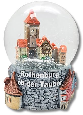 Souvenir Schneekugel Rothenburg ob der Tauber | Plönlein und Fachwerkstadt | Deutschland Reiseandenken | B: 65mm H: 85mm / Schüttelkugel | Mitbringsel | 30080