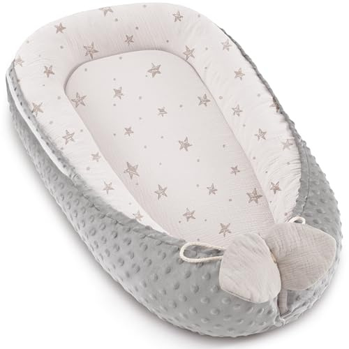 Bearmoss Babynestchen Kuschelnest Neugeborene Multifunktionale(Aprikosen-Stern)