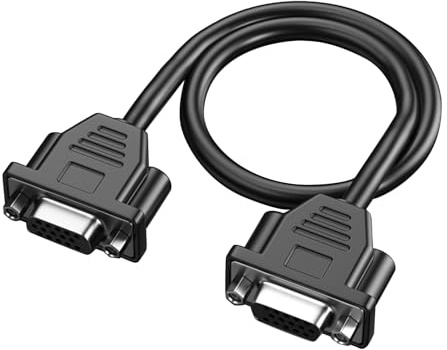 Psdndeww Cable VGA Femal Fempy de 30 cm para proyectores de PC, monitores de PC, cable VGA de 30 cm de largo