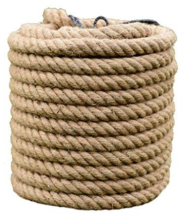 BgnEhRfL Seil, Schnur, Natürliches Hanfseil for den Außenbereich, Dickes Juteseil, nautisch, Landschaftsbau, Dekorationen, Hängeschaukel(30MM/5M)