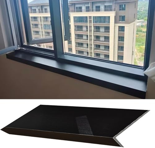 Copertura per Davanzale con Trama Nera, per Davanzale, per Davanzale in Composito per Calcestruzzo/Cemento, Pannello di Protezione per Davanzale per Porta/Scala/Finestra (100×12 Cm (39 3/8×4 3/4))
