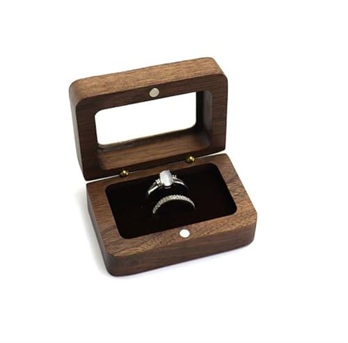 BoîTe à Anneaux De Mariage Petite Boîte À Bagues De Fiançailles En Bois Fin Unisexe, Boîte À Bagues Plate For Demande En Mariage, Mariage (bois De Qualité Supérieure) Pour Proposition, FiançAilles, Ma