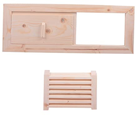 Operitacx 2 Juegos Rejilla de Ventilación de Madera para Sauna Panel Resistente y Duradero para Aire Fresco Fácil Instalación Sala de Vapor o Sauna Accesorio Esencial para Ventilación