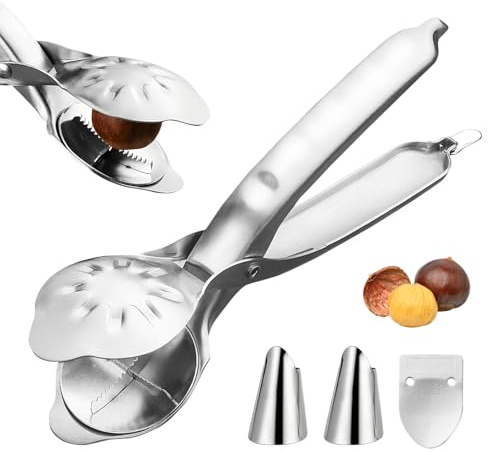 SIWOKJJO Maronenschneider, Nussknacker Walnüsse Kastanien Clip, Edelstahl Kastanien Schneider, Maronizange, Kastanienschneider, Maroni Schneider für Walnüsse Trockenobst Nüsse Sheller