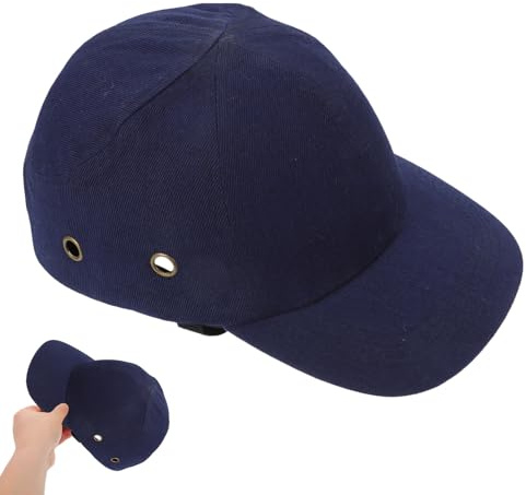 Tofficu Gorra de Béisbol Protectora Ajustable para Adultos Casco Transpirable con Carcasa Abs para Seguridad Construcción Ciclismo y Skateboarding Diseño Ligero y Cómodo Color Azul Marino