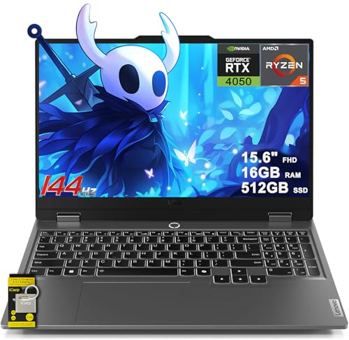 Lenovo LOQ Gaming Laptop 15,6 FHD IPS 144Hz (100% sRGB G-SYNC) AMD Quad-core Ryzen 5 7235HS 16GB RAM 512GB SSD GeForce RTX 4050 Backlit Nahimic Privacy Camera Rapid Charge Win11 w/ICP Hub