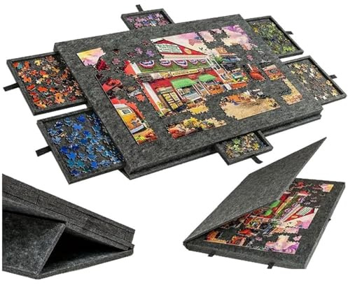 ByteRunning Tavolo da Puzzle,Tabellone Puzzle Inclinabile,Tavolo da Puzzle Portatile in Feltro,Tavolo portaoggetti Puzzle,Leggero e Portatile,per Giochi interattivi e archiviazione