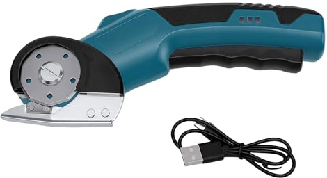 OPPWONG Forbici Elettriche per Tessuti a Batteria 4,2 V 320 Giri/min con Batteria da 2000 MAh Luce LED per Taglio di Tessuti, Carta, Cartone, 6 Mm