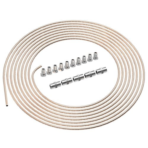 5m Tubo di Freno Ø 4,75 mm Rame-Nickel Kit + 10 raccordi maschi + 5 connettori M10 x 1 DIN 74 234 Set di Tubi di Cupronickel e Accessori dei Freni per Svasatura DIN F