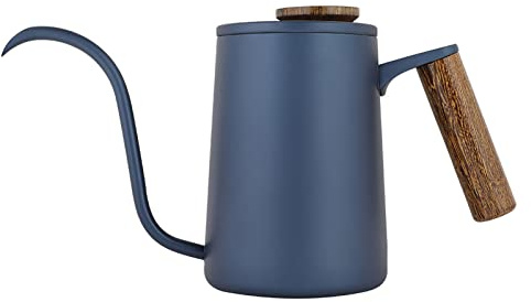 Caldera Larga del Canalón del Cuello de Cisne del Pote del Café del Goteo de la Manija del Acero Inoxidable de la Moda 600ml[Azul ]