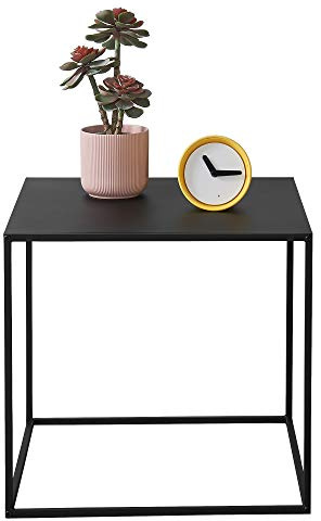 [en.casa] Beistelltisch Russafa 50x55x55 cm Wohnzimmertisch Industrie-Design Metall Schwarz