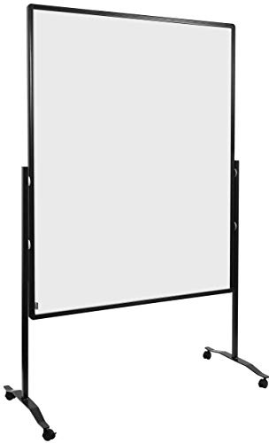 Legamaster Premium Plus Trennwand - weiß - 150 x 120 cm - doppelseitiges, magnetisches Whiteboard mit Flipchart-Funktion - mobil und höhenverstellbar