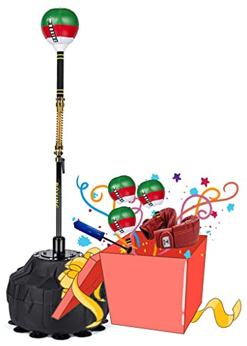 Standboxsäcke Boxsack Cobra Bag Fitness Reflex Bag Geschenk 4 Ersatzbälle Und Boxhandschuhe Freistehende Workout Punching Ball Speed ​​Bag Boxsack Mit Ständer Und Verstellbarer Höhe