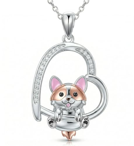 Yafeini Halsband 925 sterlingsilver med pingvin, marsvin, flamingo, röd panda, flodhäst, katt, anka, koala, björn, panda, axolotl eller rött kardinalmönster, söta djursmycken för kvinnor